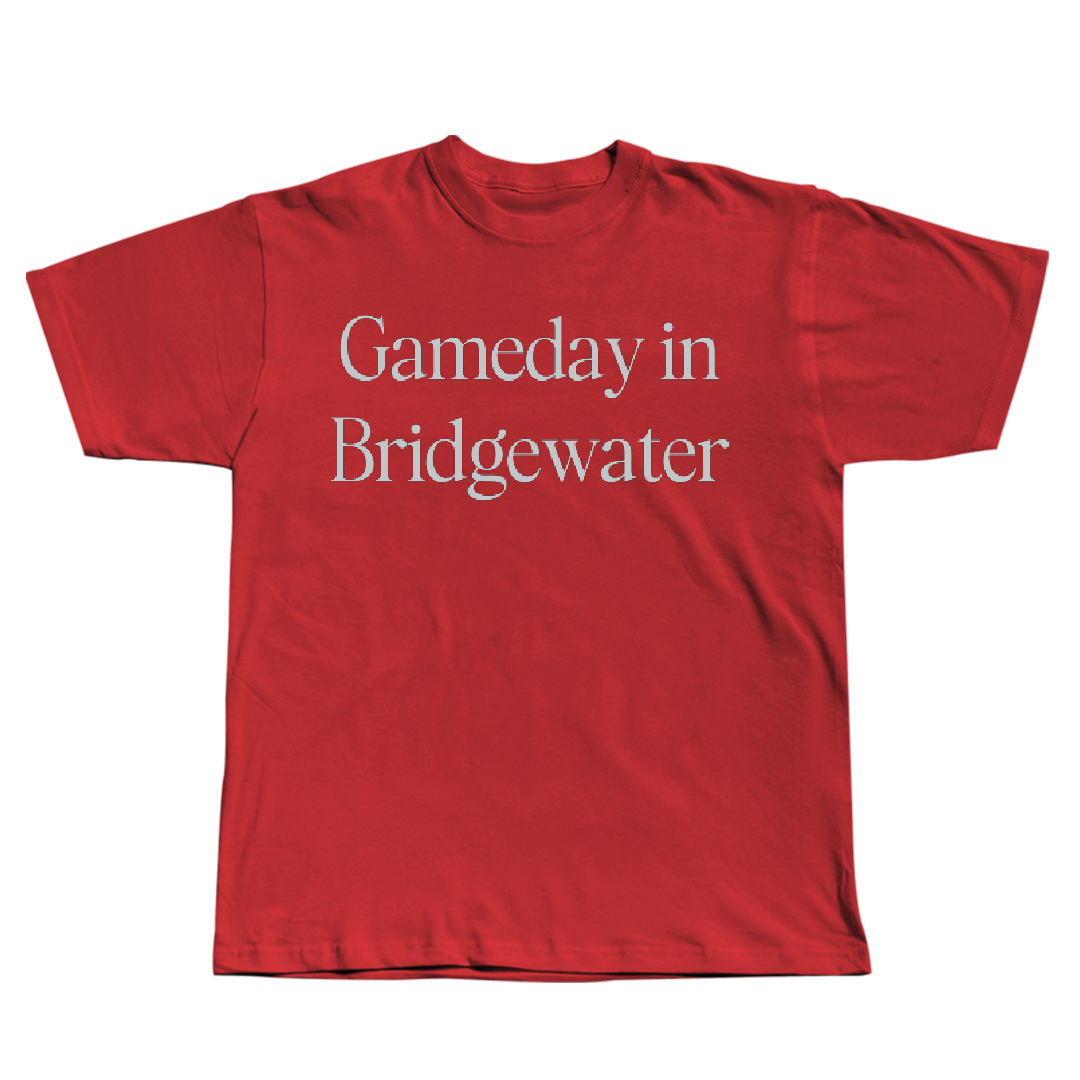 Bridgewater State University Soccer (M) Red Gameday Tee - #25 Nathan Dinis
