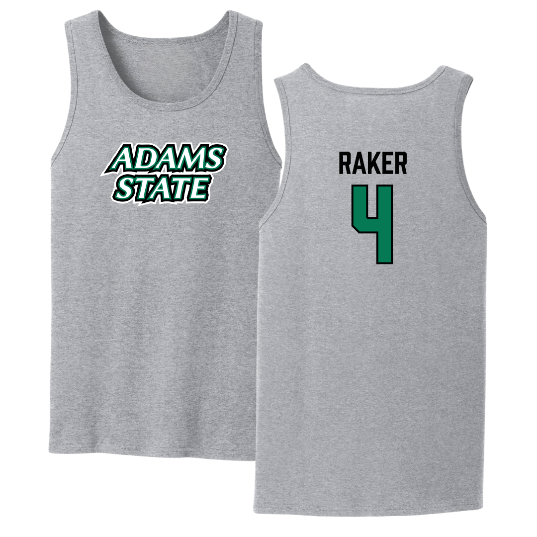 Adams State University Baseball Sport Gray Tank Top - #4 Joey Raker
