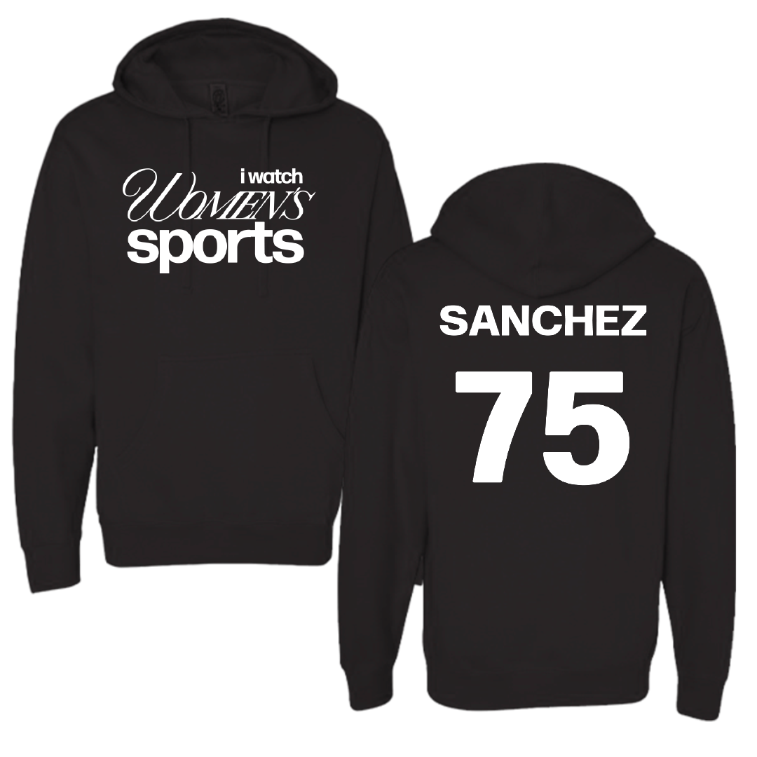 Adelphi University Bowling Black WHM Hoodie - #75 Jillian Sanchez