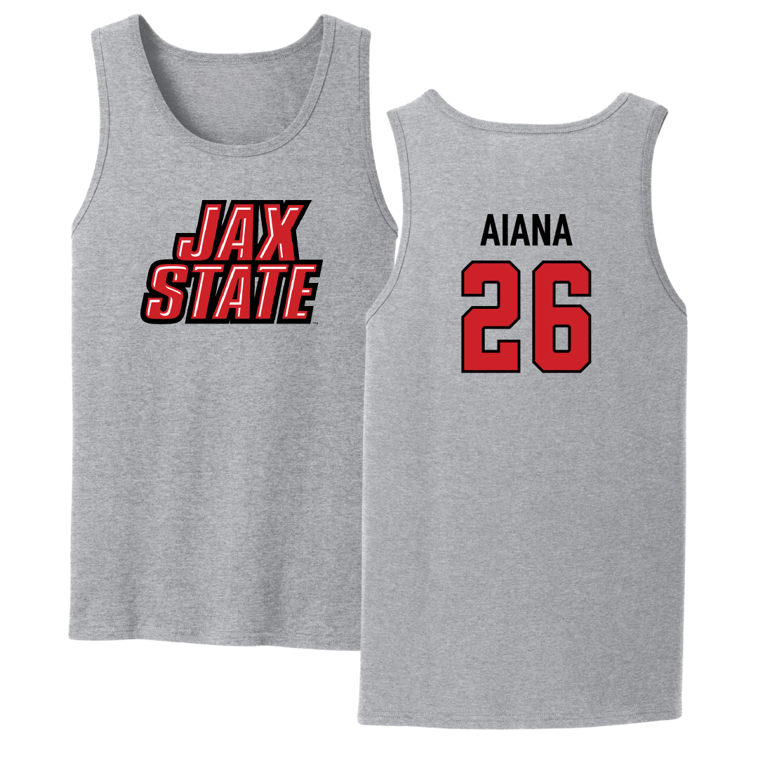 Jacksonville State University Volleyball Sport Gray Tank Top - #26 Hana Aiana