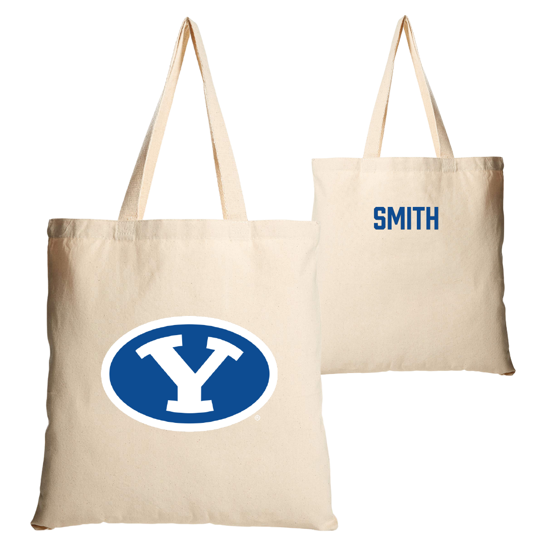 Brigham Young University Tennis Tan Canvas Tote Bag - Madison Smith