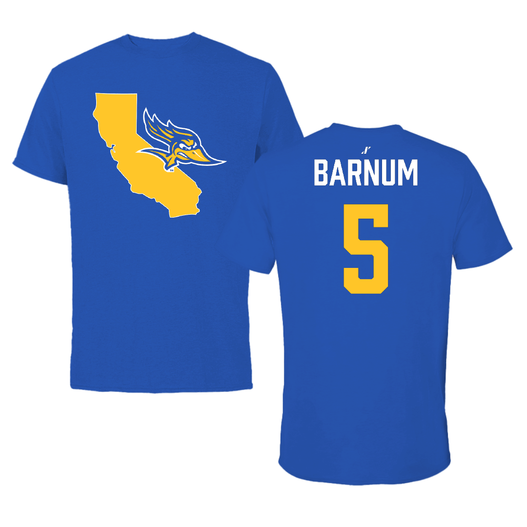 California State University-Bakersfield Baseball Blue State Performance Tee - #5 Lewis Barnum