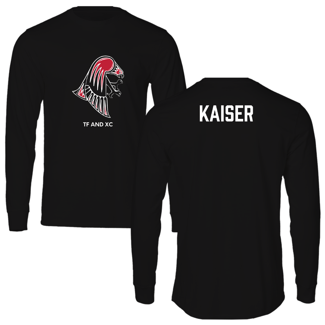 University of Wisconsin-River Falls TF and XC Black Mascot Performance Long Sleeve - Dylan Kaiser