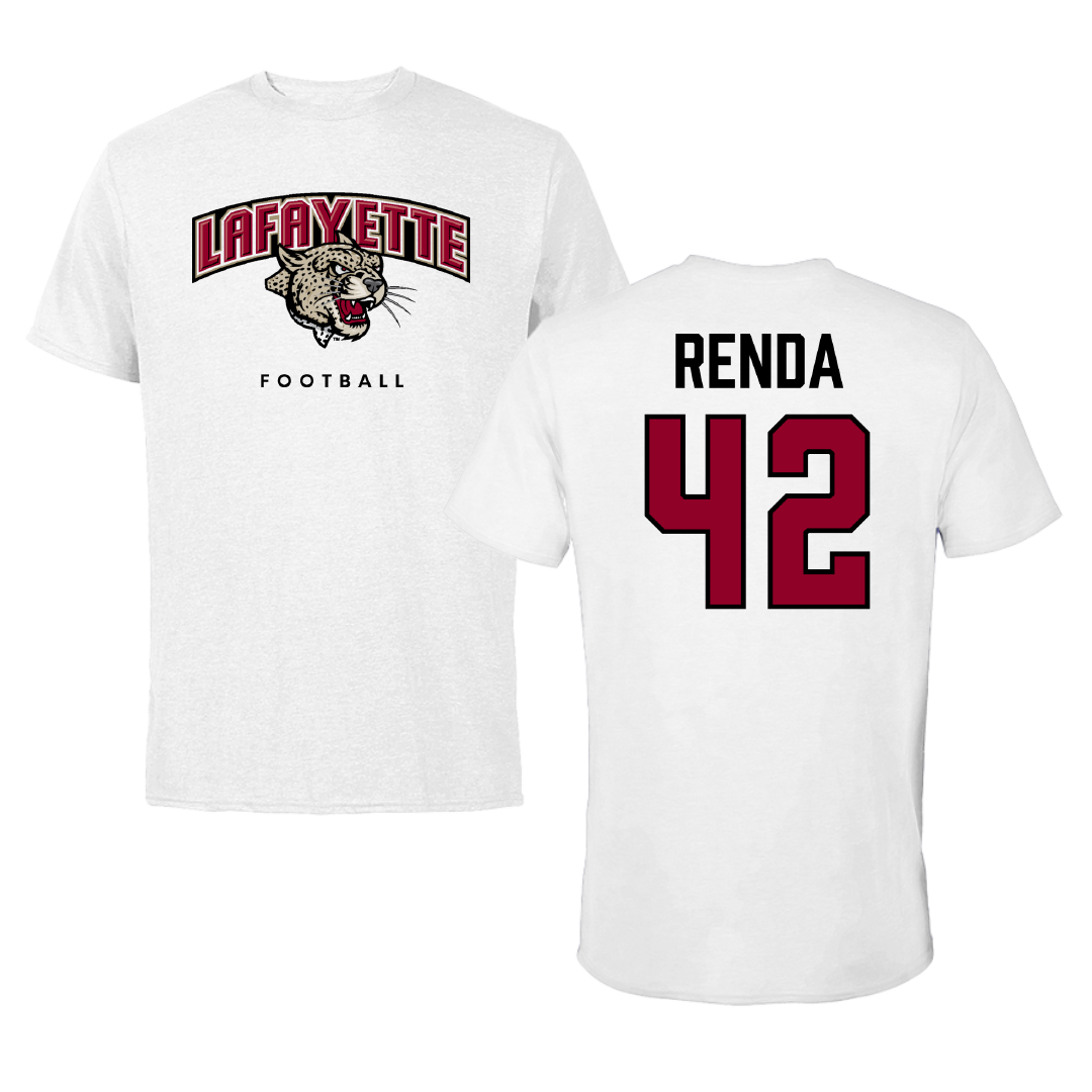 Lafayette College Football White Tee - #42 Will Renda