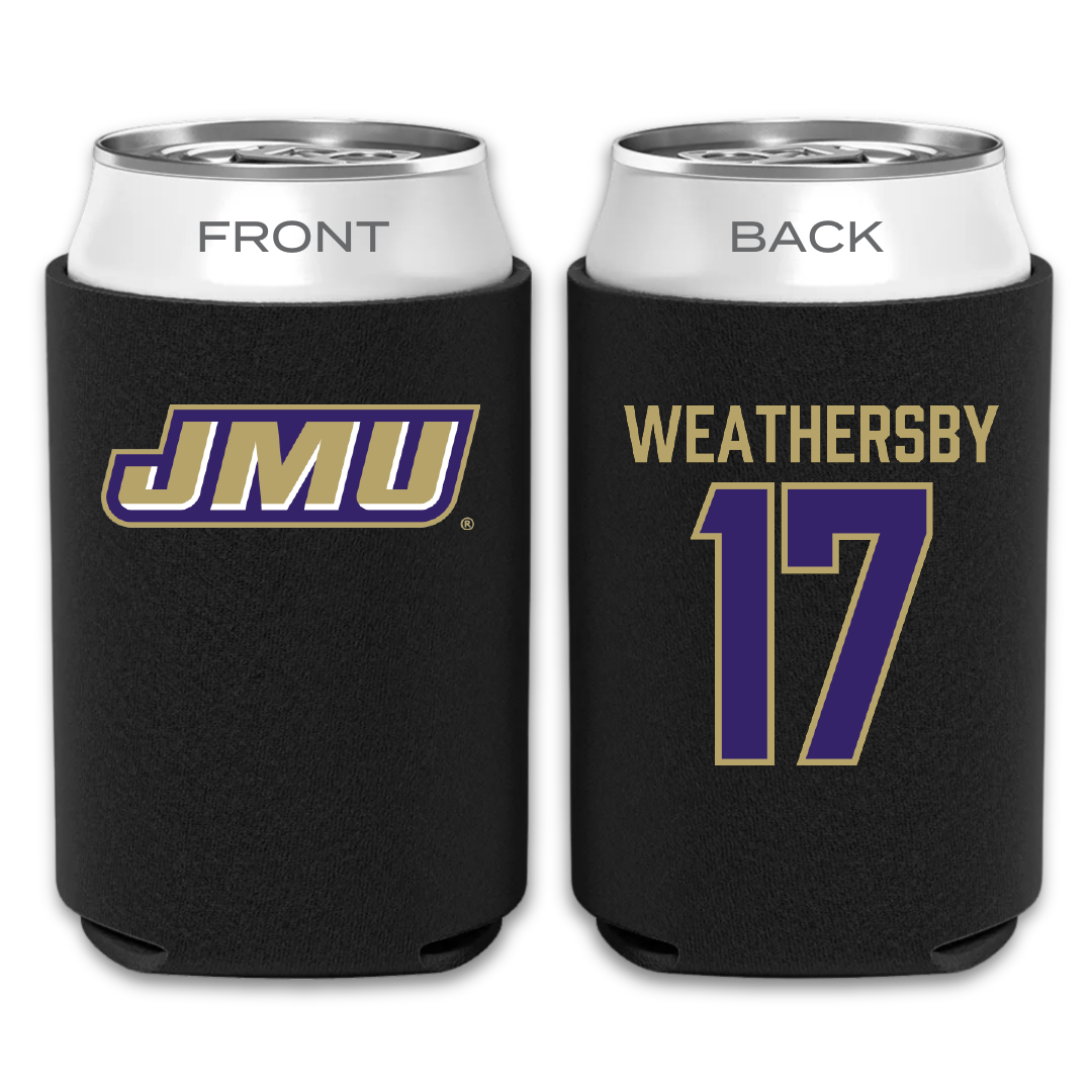 James Madison University Football Black Can Cooler - #17 Gannon Weathersby