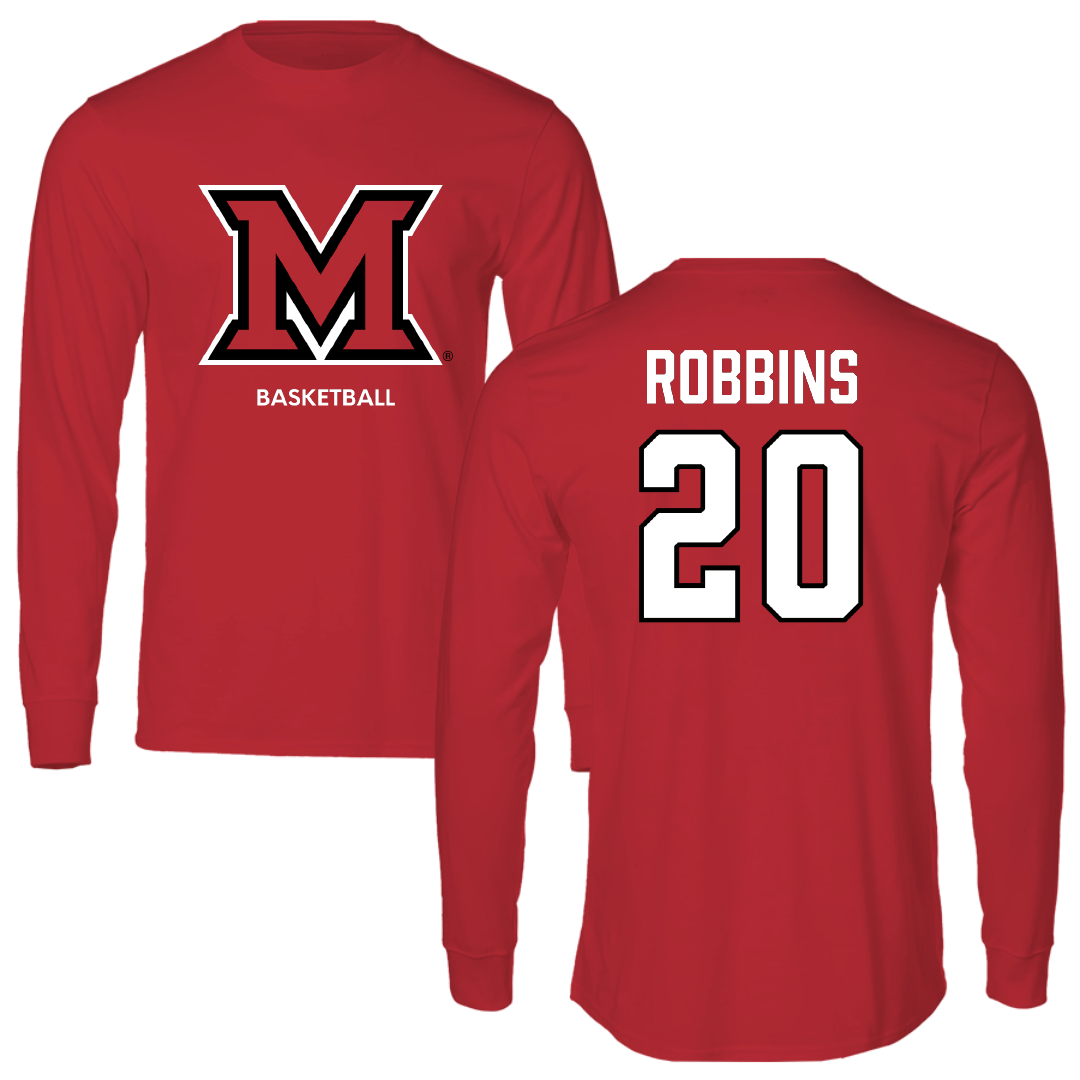 Miami University (Ohio) Basketball (M) Red Long Sleeve - #20 Tyler Robbins