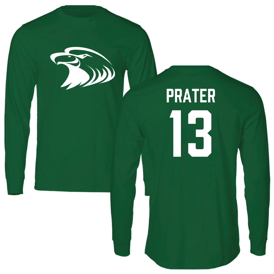 Central Methodist University Basketball Green Performance Long Sleeve - #13 Austin Prater