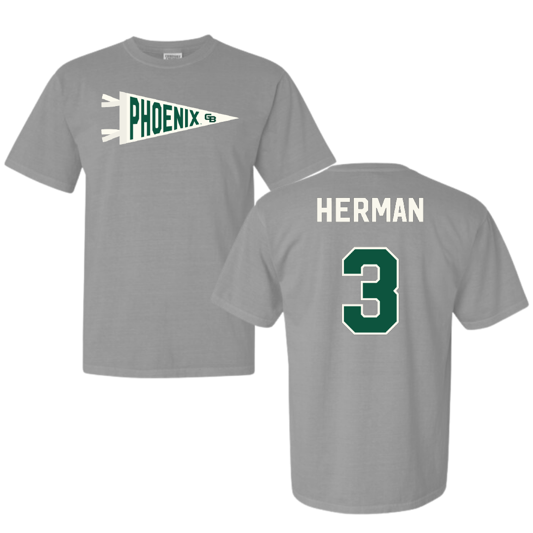 University of Wisconsin-Green Bay Softball Light Gray Pennant Comfort Colors Tee - #3 Bella Herman