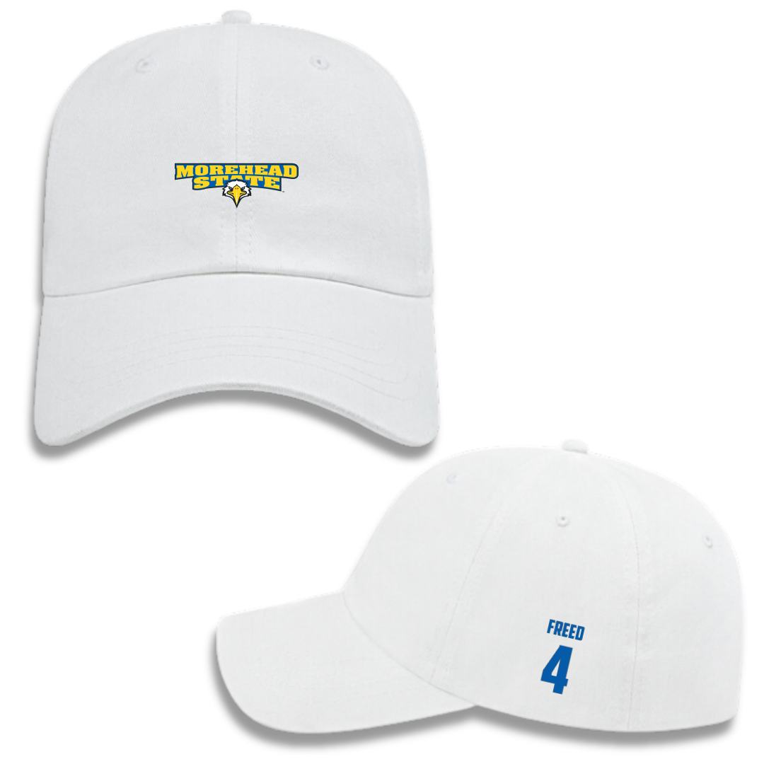 Morehead State University Beach Volleyball White Hat - #4 Addie Freed