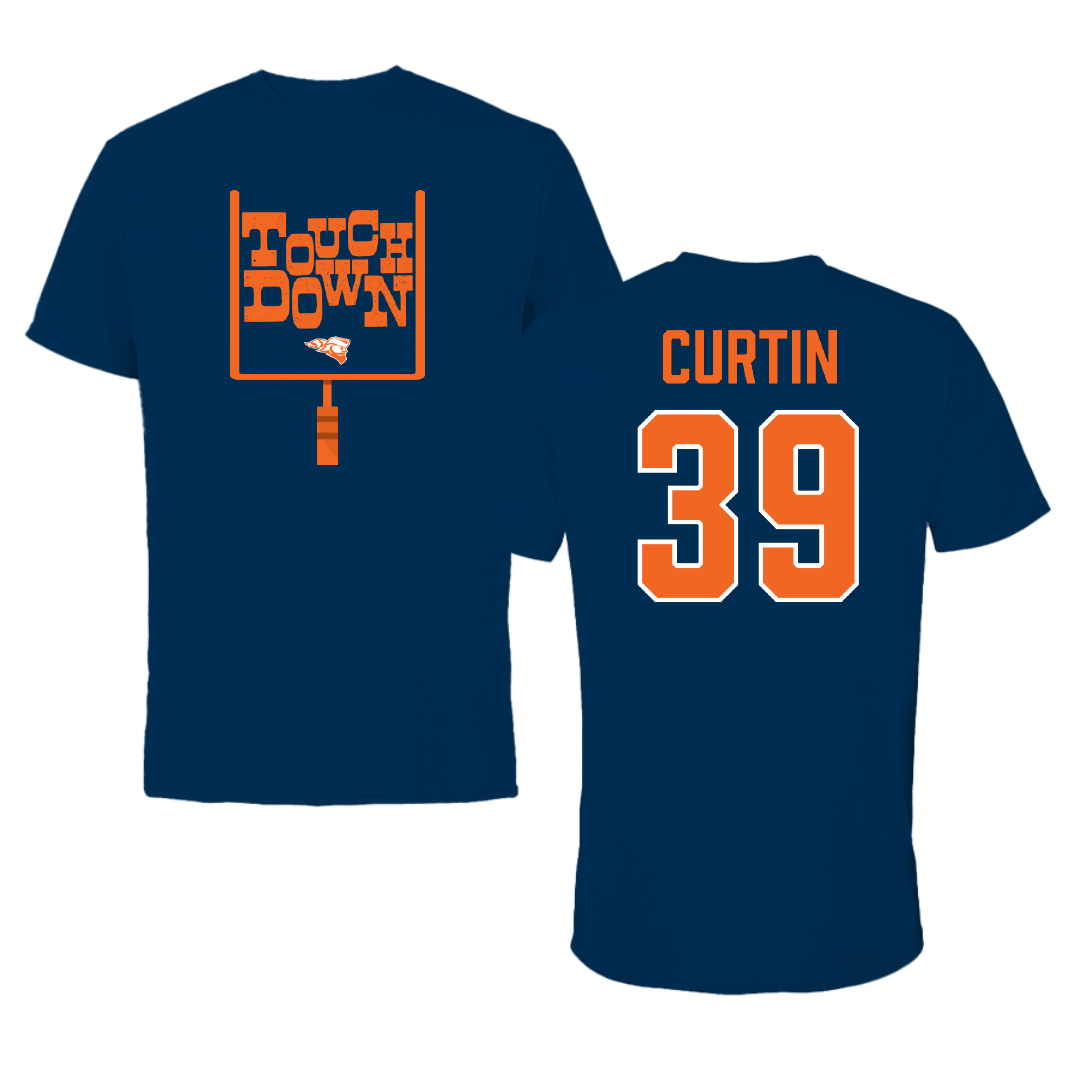Carroll University Football Navy Touchdown Tee - #39 Braedon Curtin
