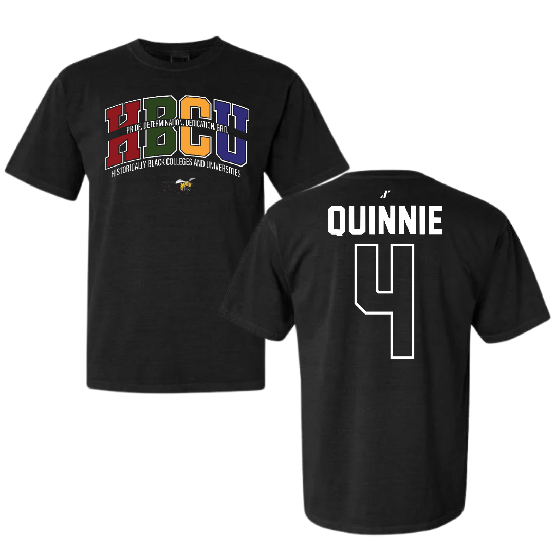 Alabama State University Softball Black HBCU Comfort Colors Tee - #4 Mason Quinnie