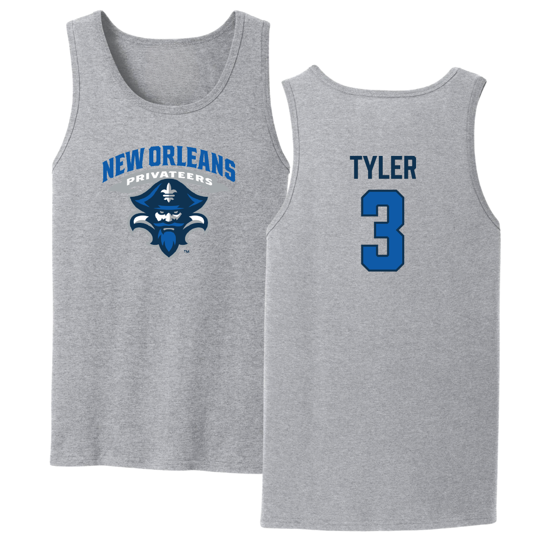 University of New Orleans Volleyball Sport Gray Tank Top - #3 Jamyra Tyler