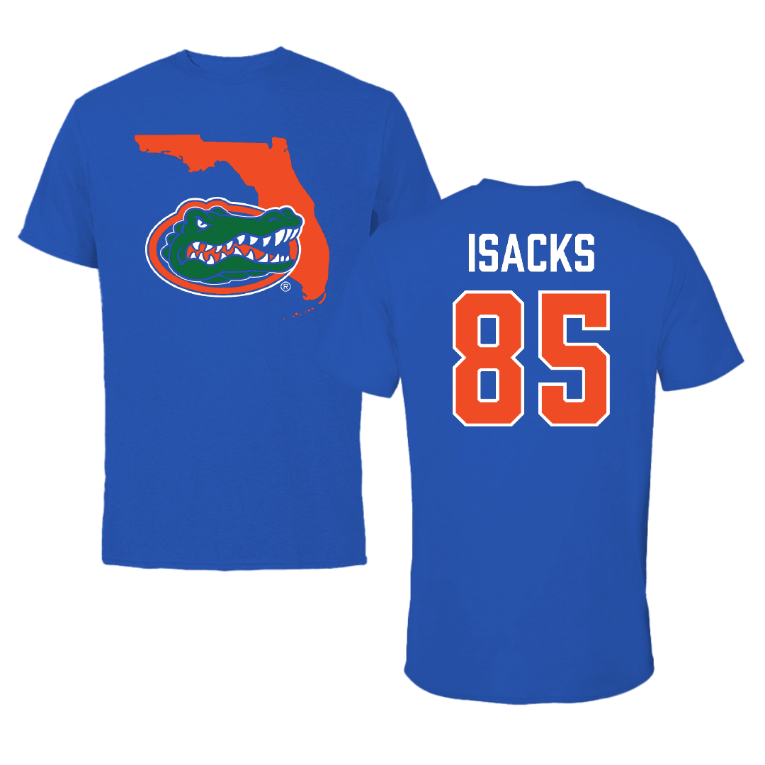 University of Florida Football Blue State Tee - #85 Scott Isacks