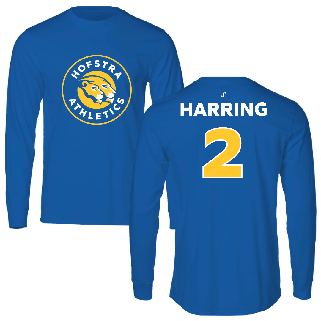 Hofstra University Baseball Blue Performance Long Sleeve - #2 Jake Harring