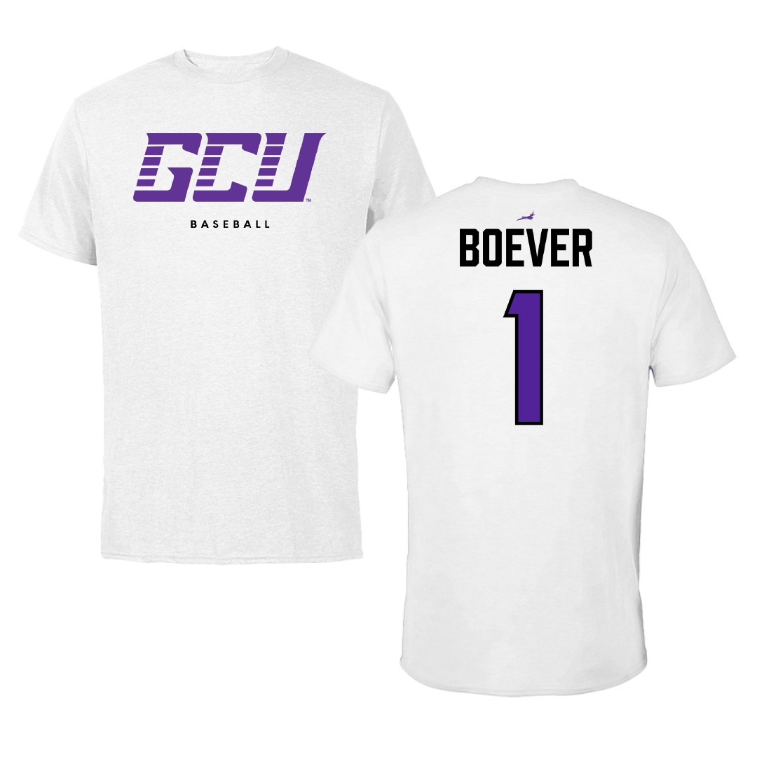 Grand Canyon University Baseball White Tee - #1 Cael Boever