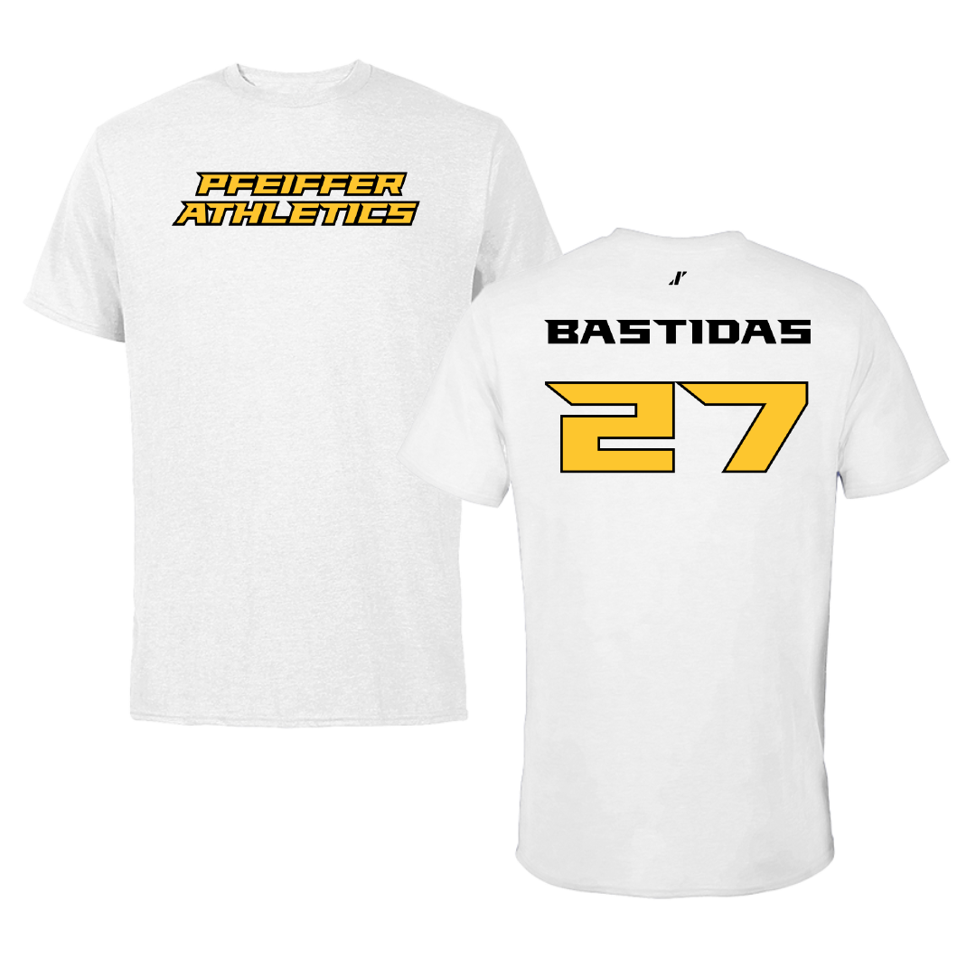 Pfeiffer University Soccer (M) White Tee - #27 Alejandro Bastidas