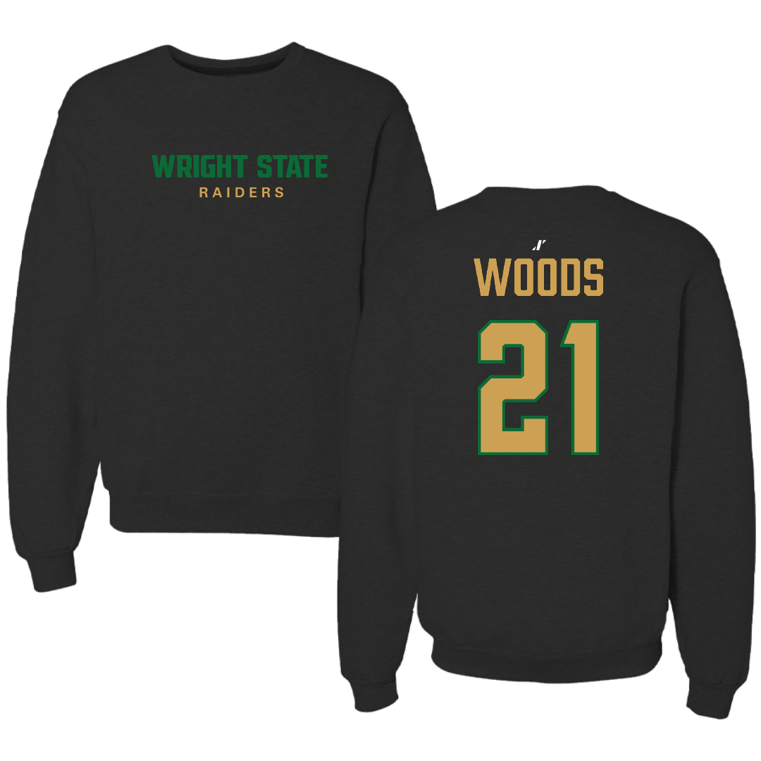 Wright State University Basketball (M) Black Crewneck - #21 Logan Woods