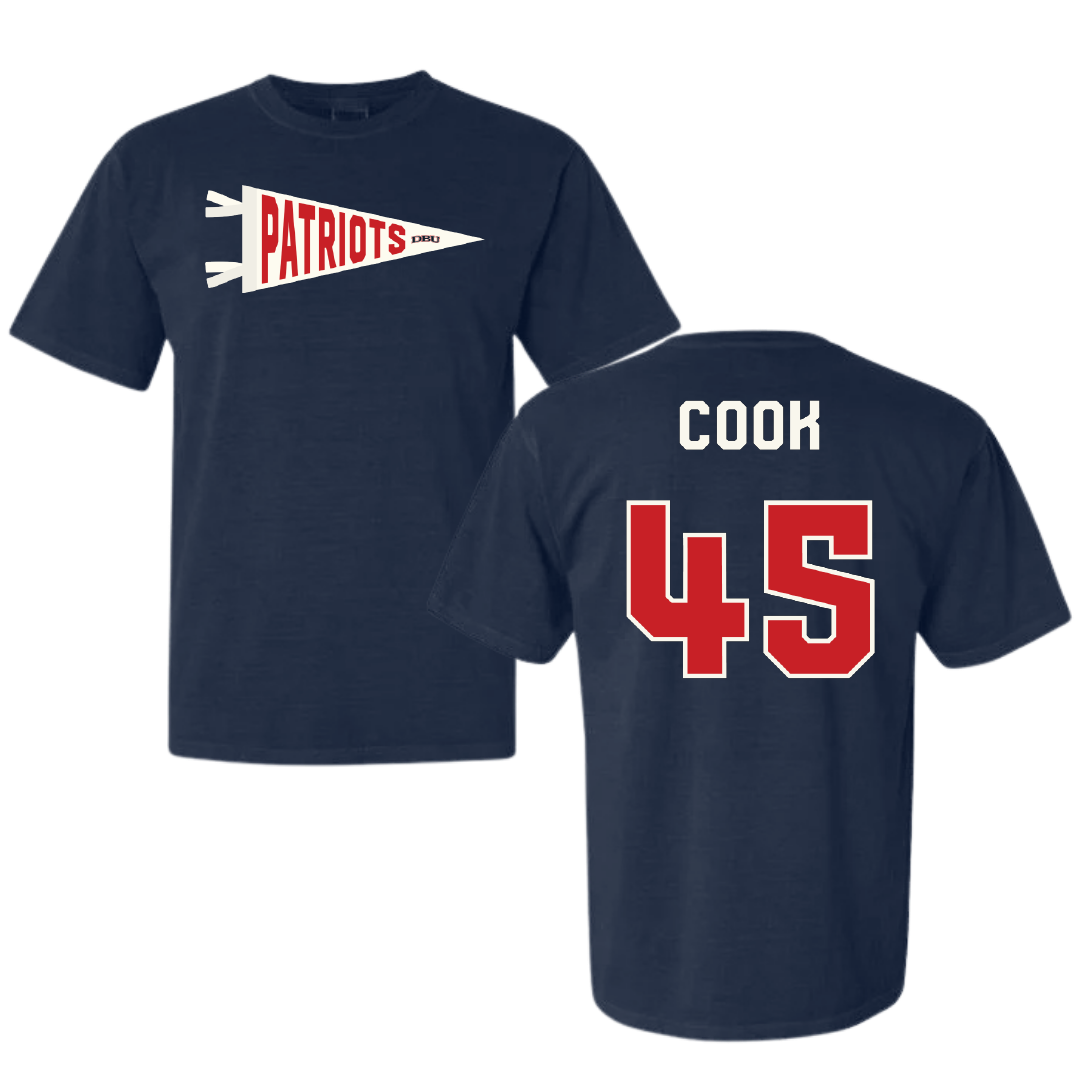 Dallas Baptist University STUNT Navy Pennant Comfort Colors Tee - #45 Janae Cook