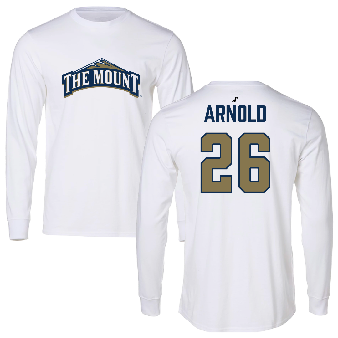 Mount St. Mary's University Baseball White Long Sleeve - #26 Jake Arnold