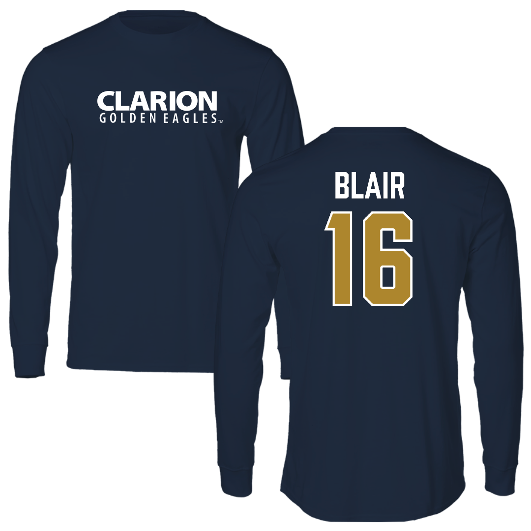 PennWest Clarion Soccer Navy Performance Long Sleeve - #16 Addison Blair