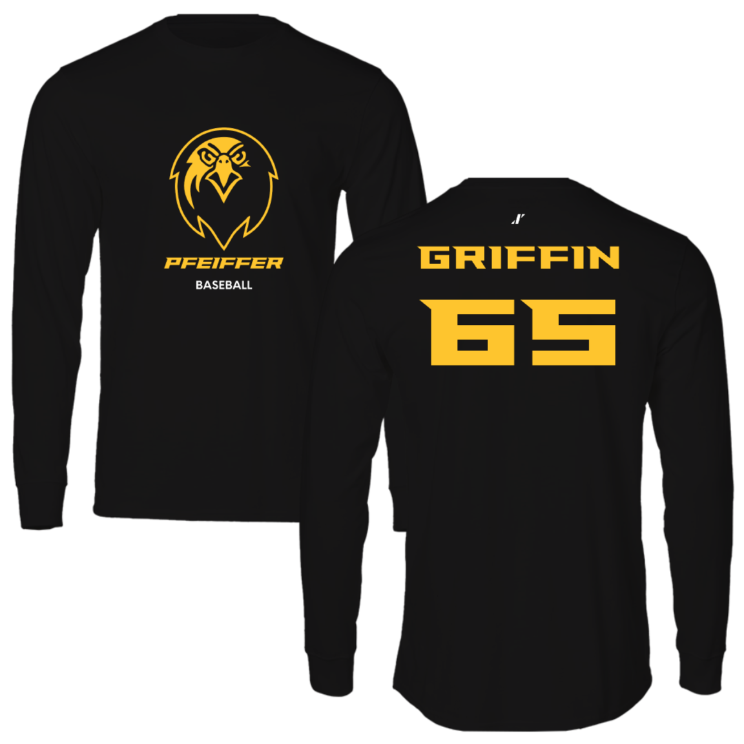 Pfeiffer University Baseball Black Long Sleeve - #65 Conner Griffin