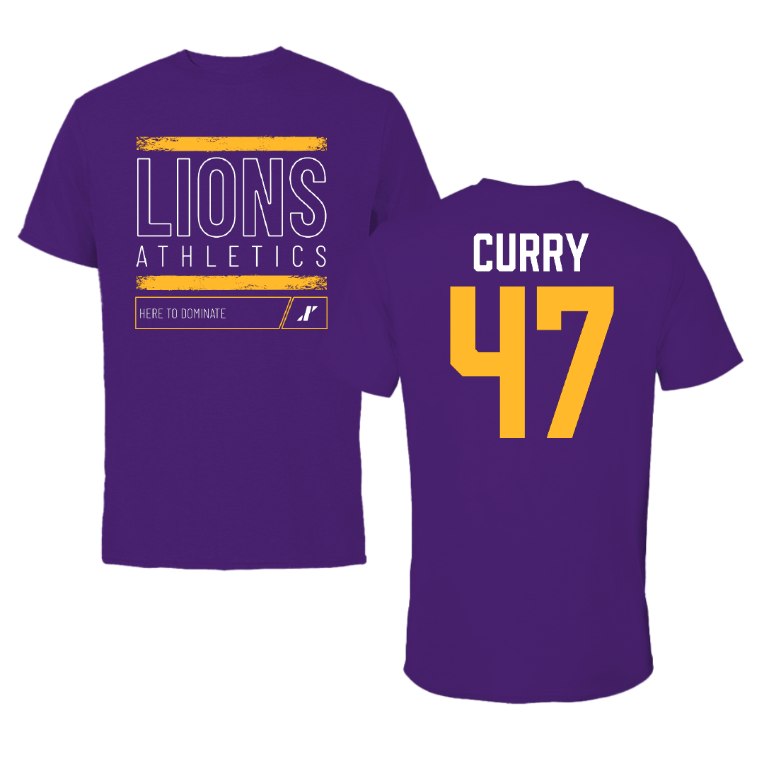 University of North Alabama Football Purple Dominate Tee - #47 Nathan Curry