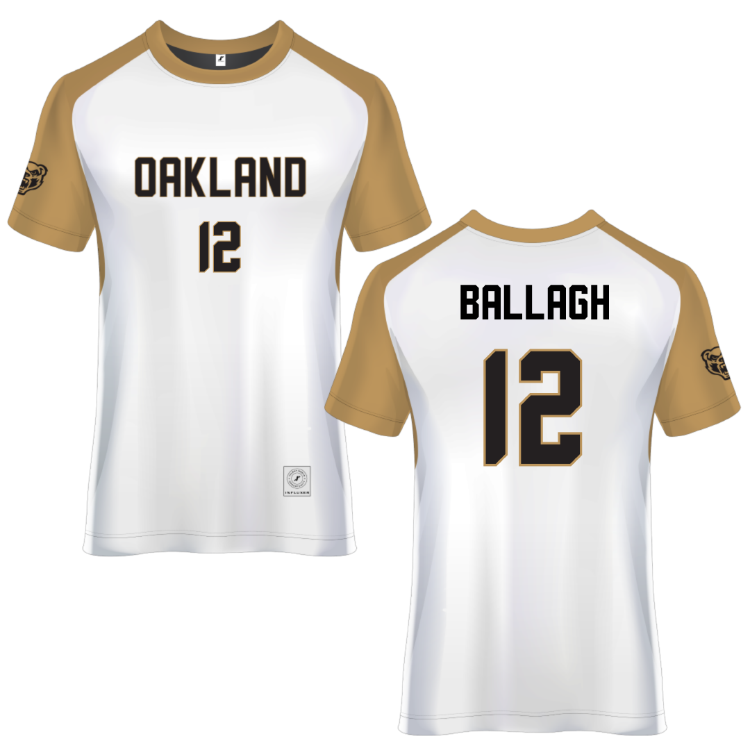 Oakland University White Soccer Jersey - #12 Carson Ballagh