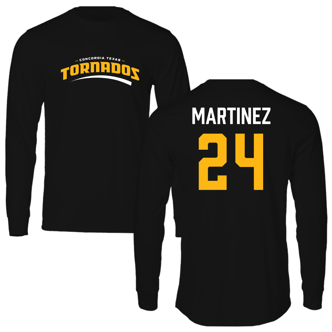 Concordia University (Texas) Basketball (W) Black Performance Long Sleeve - #24 Madison Martinez