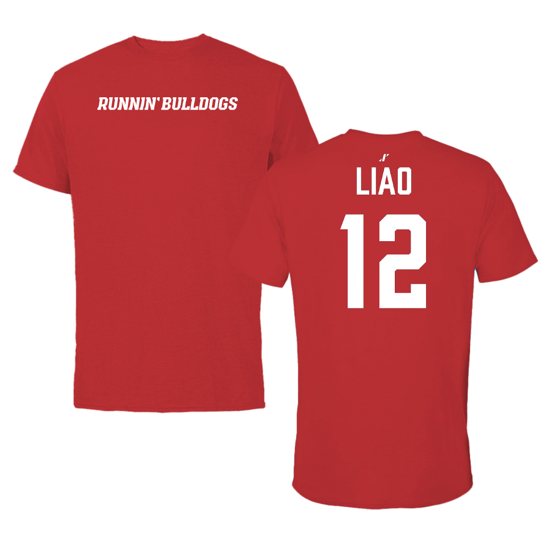 Gardner-Webb University Baseball Red Tee - #12 Ethan Liao
