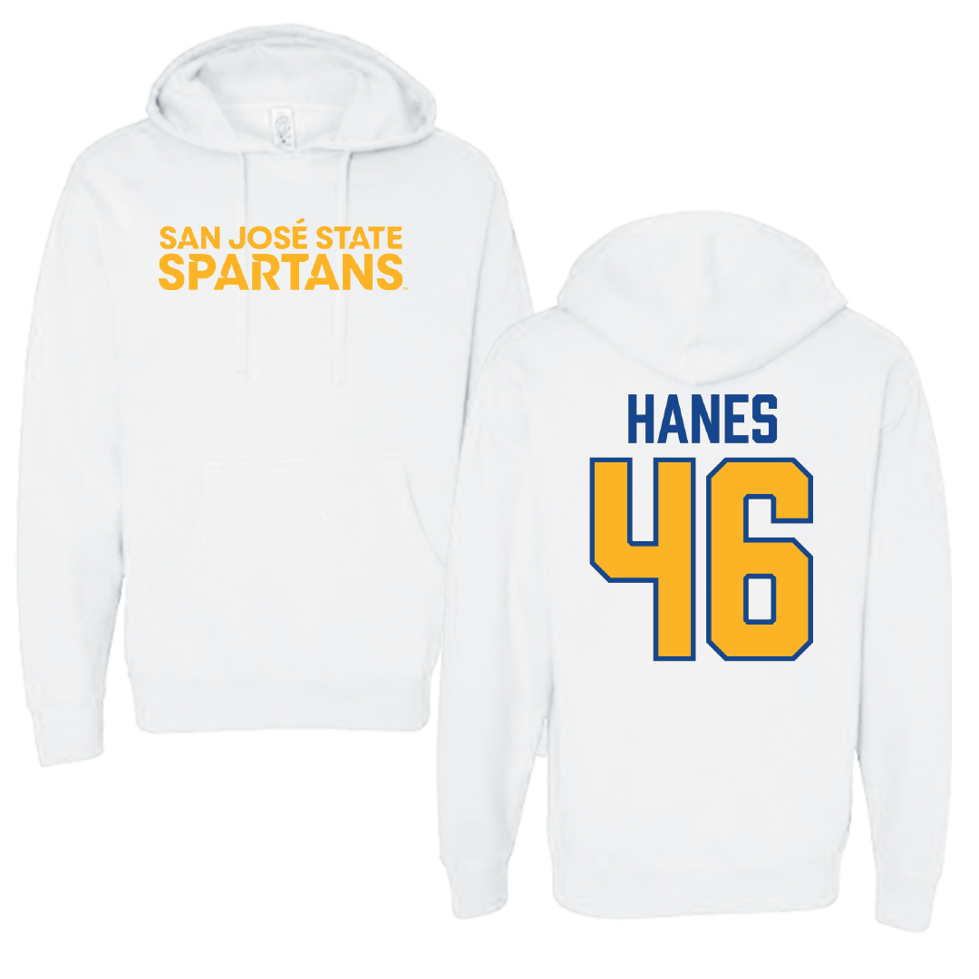 San Jose State University Baseball White Hoodie - #46 Hunter Hanes