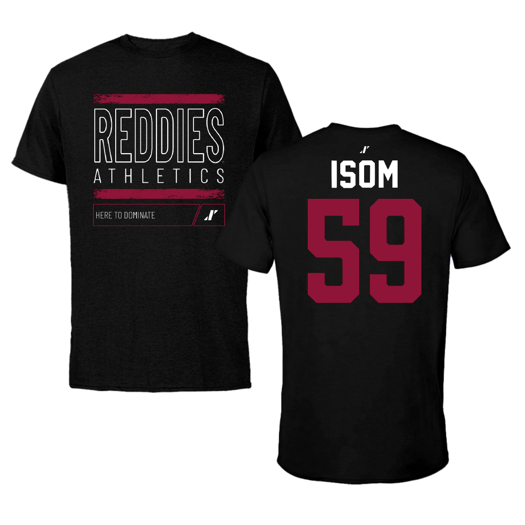 Henderson State University Football Black Dominate Tee - #59 Alexander Isom