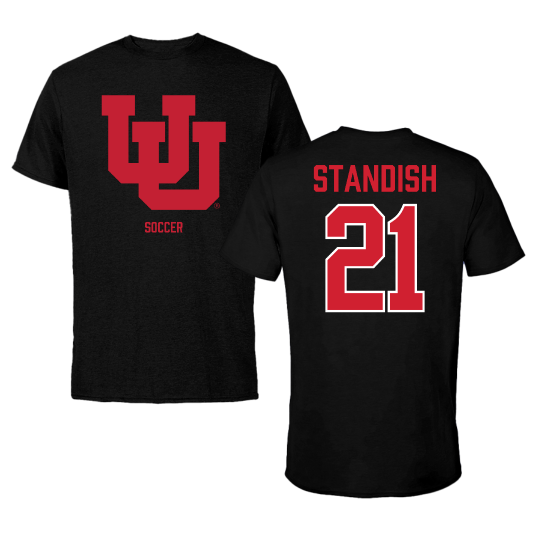 University of Utah Soccer (W) Black Performance Tee - #21 Kaela Standish