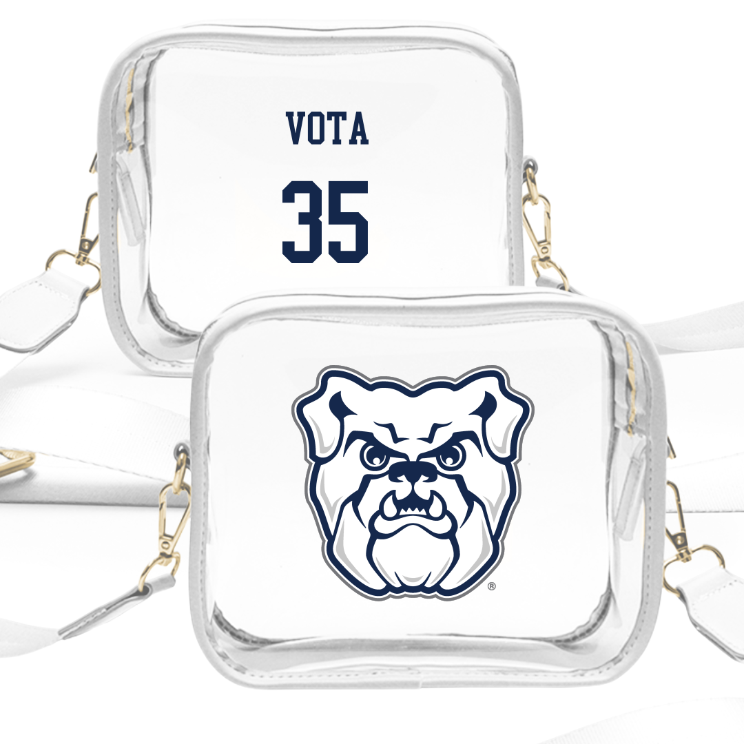 Butler University Baseball White Clear Stadium Bag - #35 Cade Vota