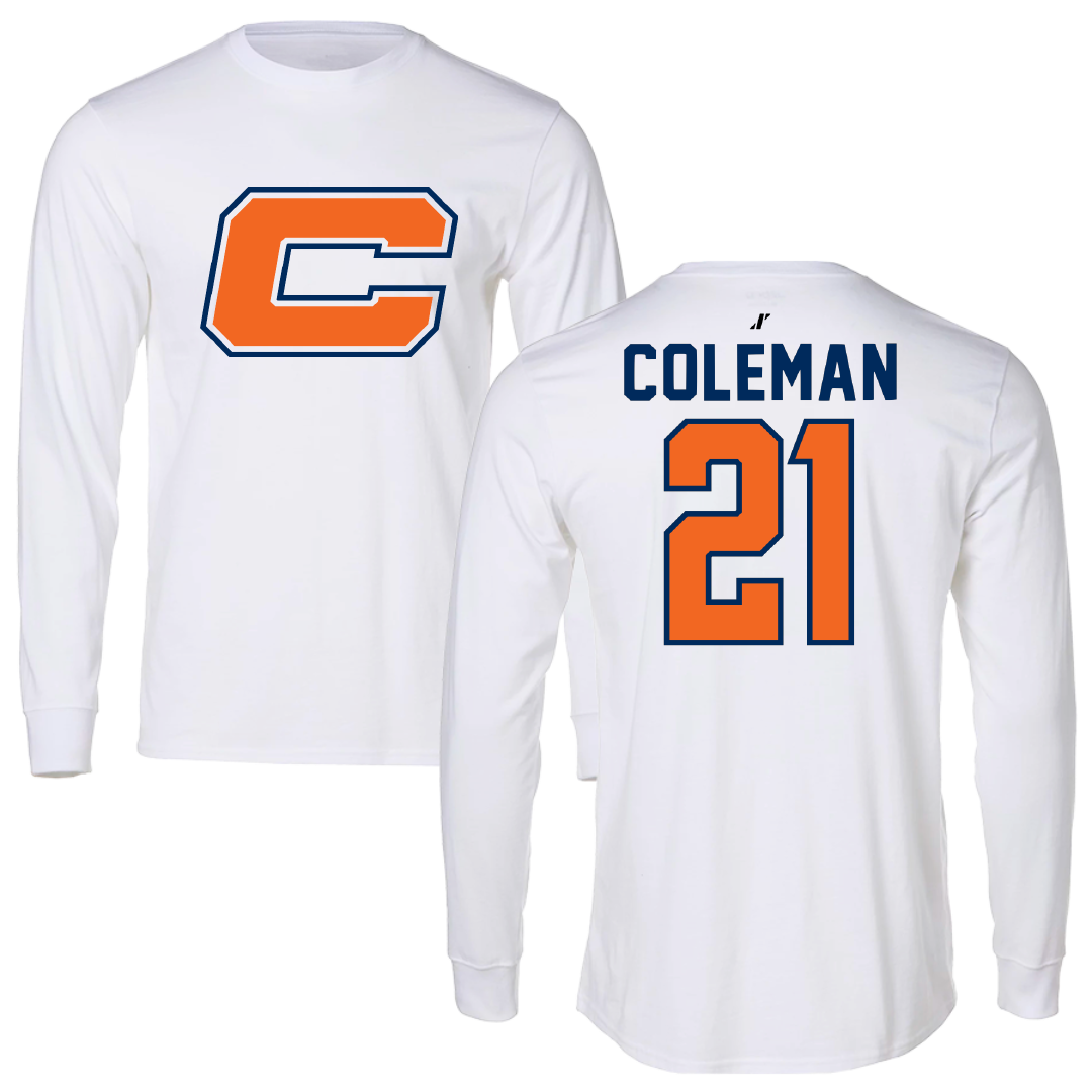 Carroll University Football White Performance Long Sleeve - #21 Mikey Coleman