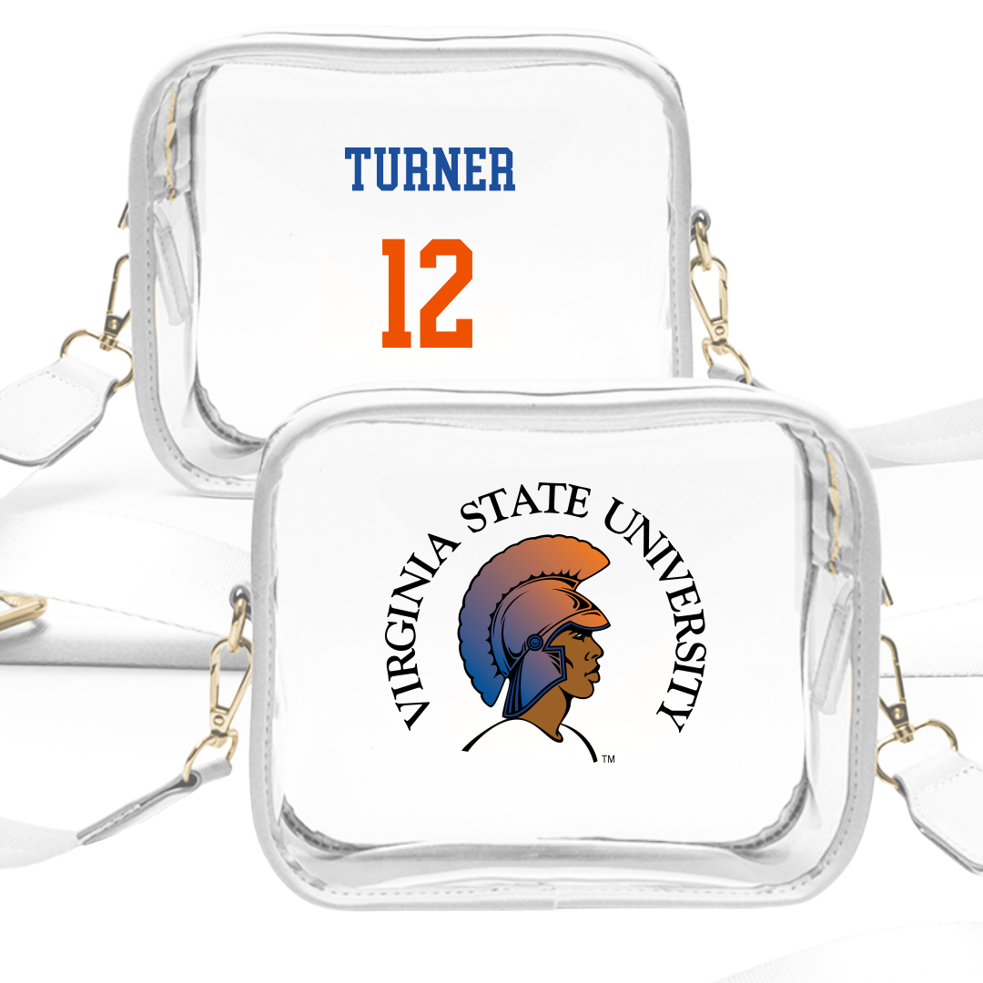 Virginia State University Baseball White Clear Stadium Bag - #12 Julius Turner