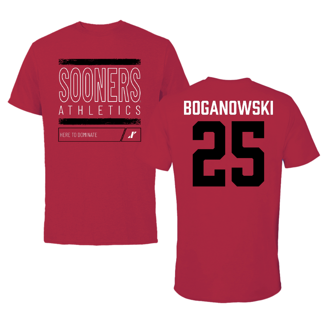 University of Oklahoma Football Crimson Dominate Tee - #25 Michael Boganowski