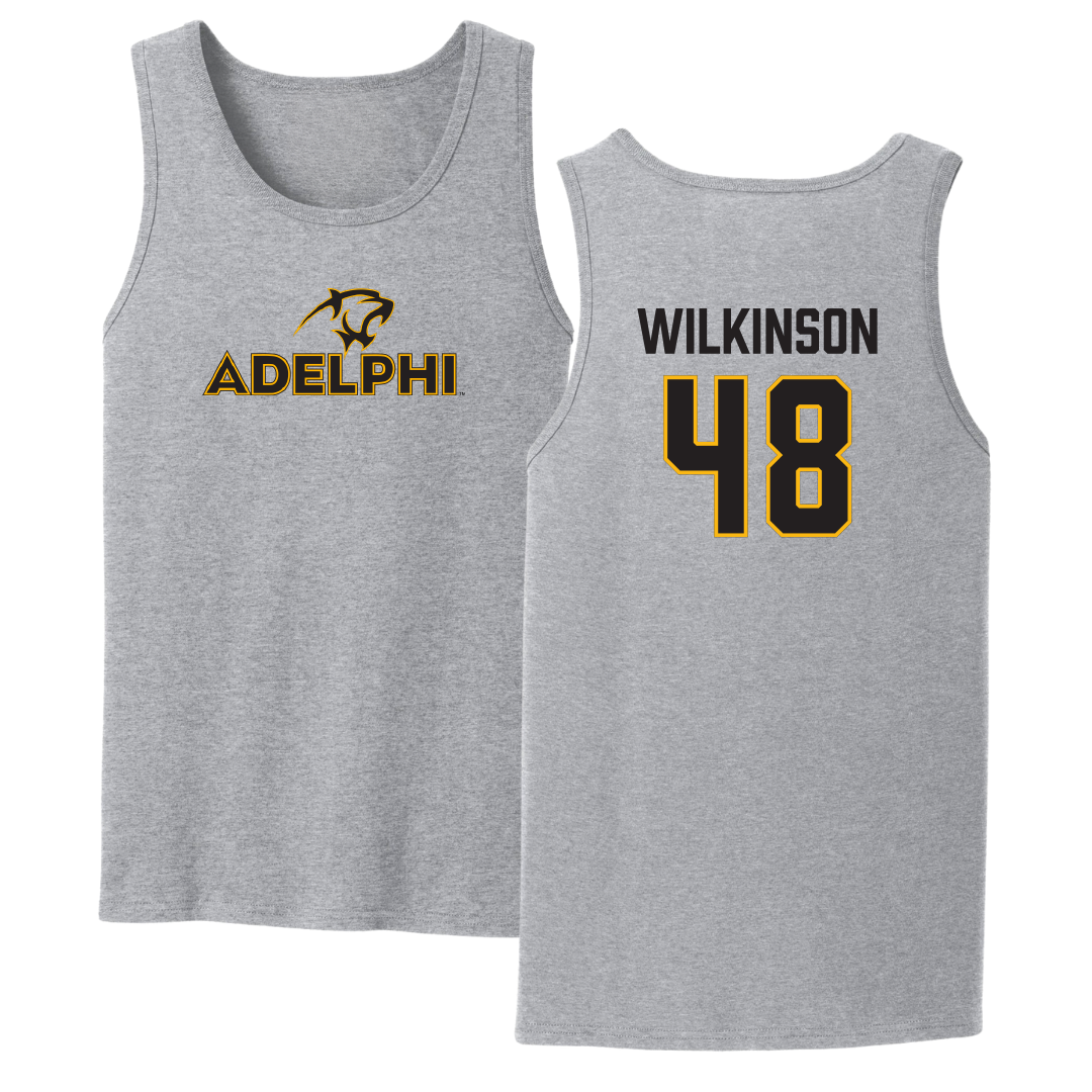 Adelphi University Baseball Sport Gray Tank Top - #48 Justin Wilkinson