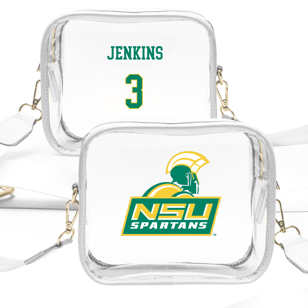Norfolk State University Basketball (M) White Clear Stadium Bag - #3 Mykel Jenkins