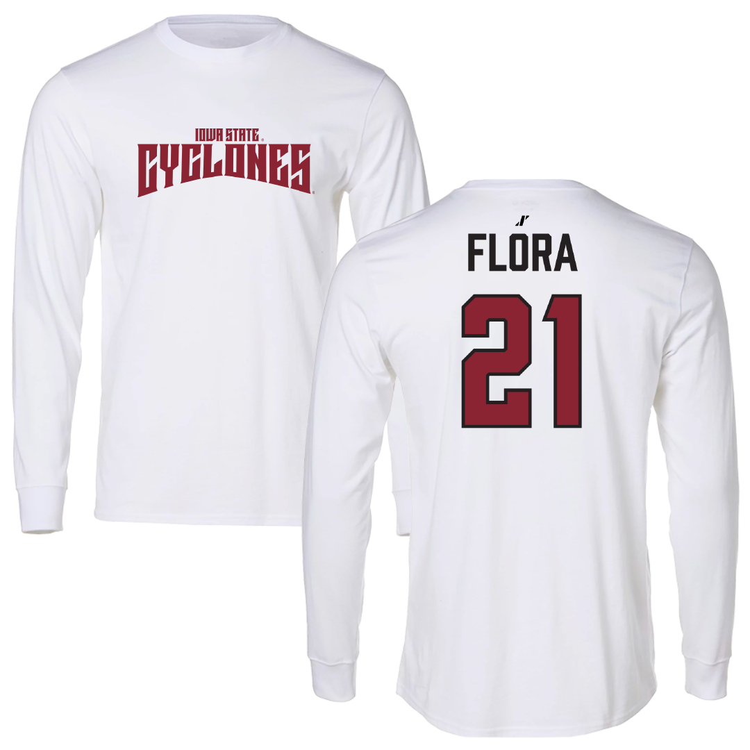 Iowa State University Football White Classic Long Sleeve - #21 Aiden Flora