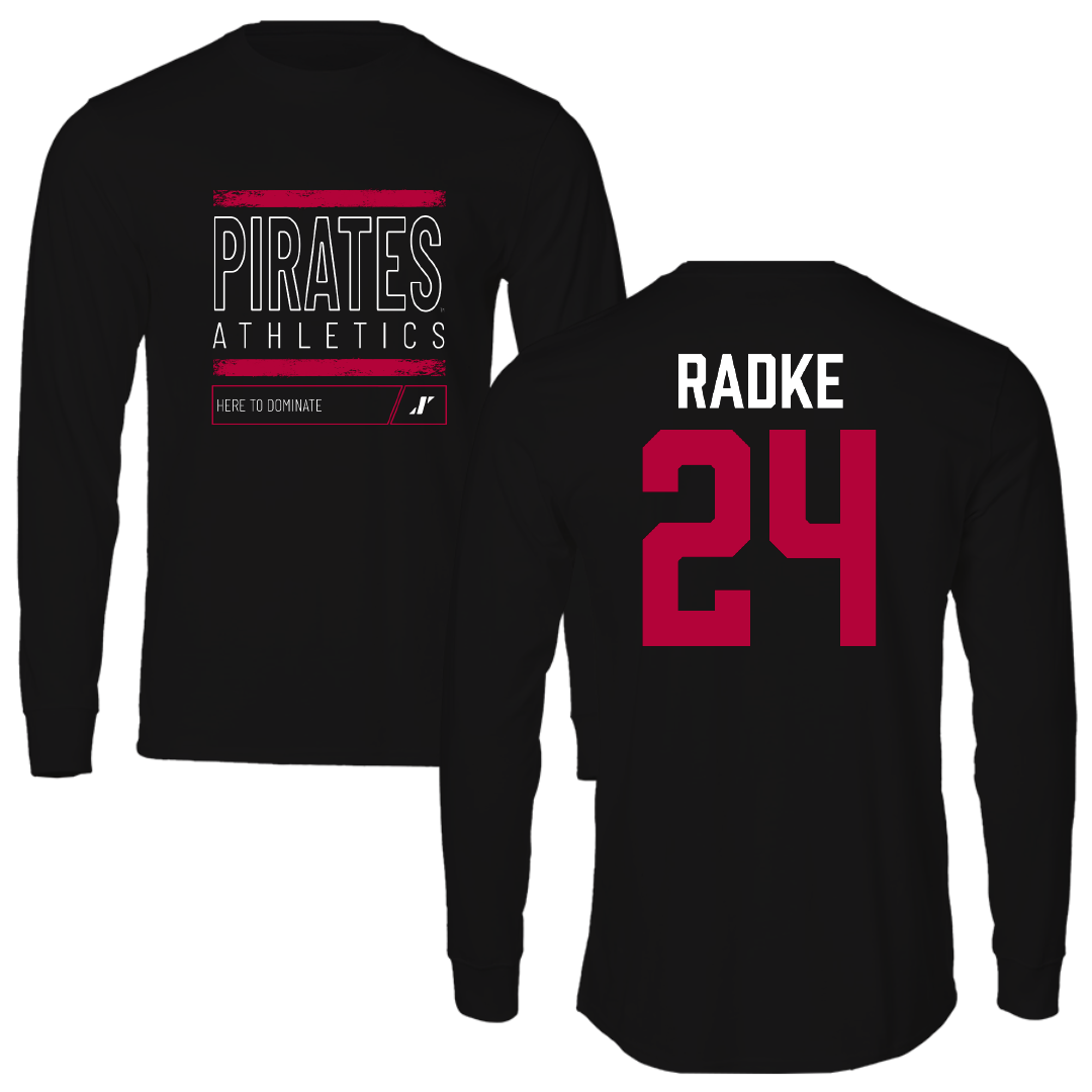 Whitworth University Softball Black Dominate Performance Long Sleeve - #24 Jenna Radke