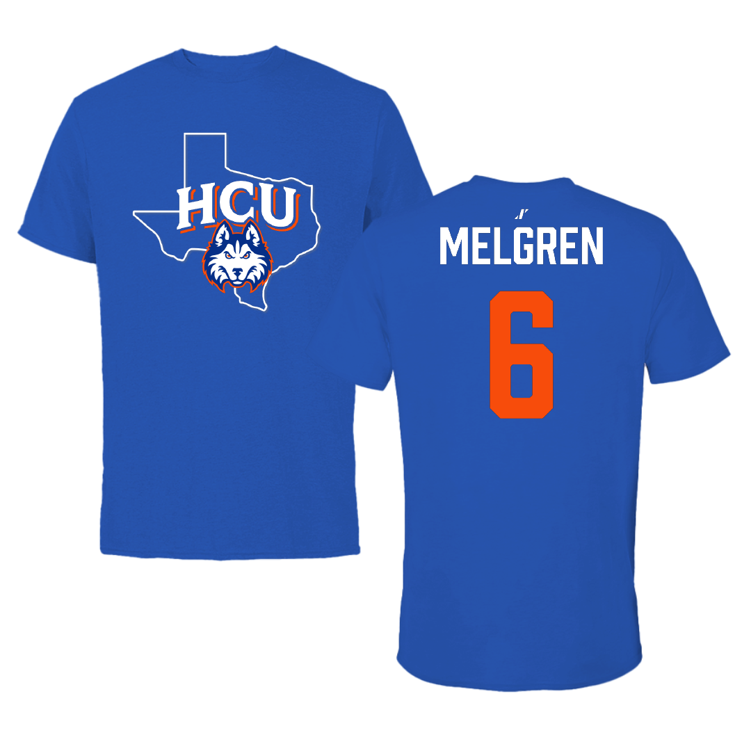 Houston Christian University Volleyball Blue State Performance Tee - #6 Anna Melgren