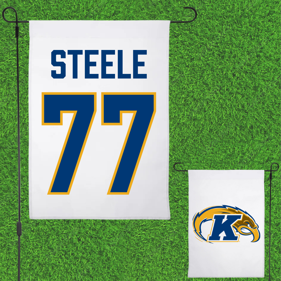Kent State University Football White Garden Flag - #77 Rico Steele