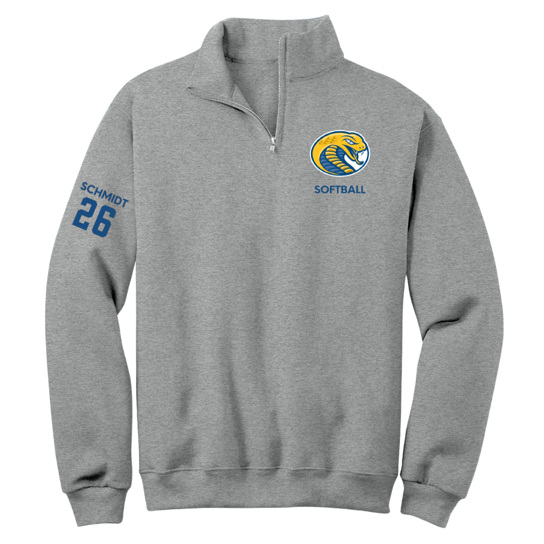 Coker University Softball Sport Gray Quarter-Zip - #26 Callie Schmidt