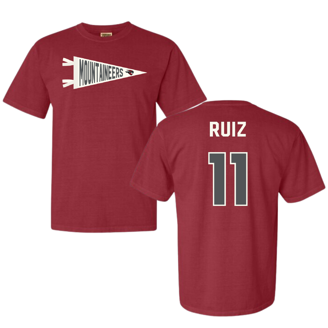Western Colorado University Football Crimson Pennant Comfort Colors Tee - #11 Ramon Ruiz