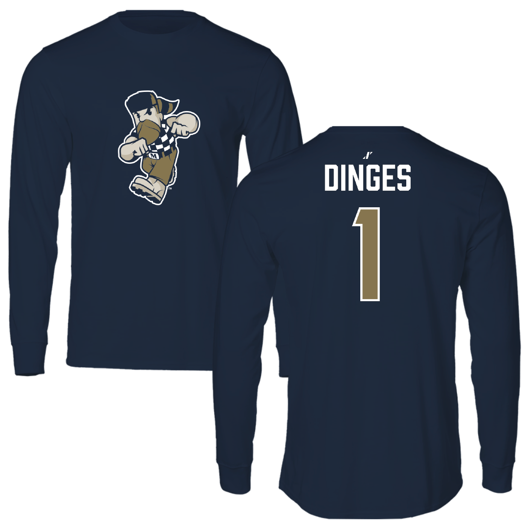 Mount St. Mary's University Softball Navy Performance Long Sleeve - #1 Avery Dinges