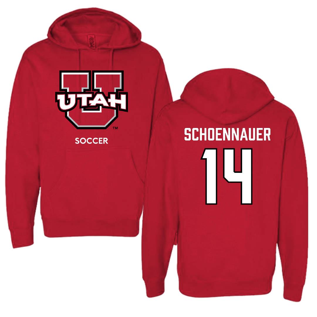 University of Utah Soccer (W) Red Utes Hoodie - #14 Kennedy Schoennauer