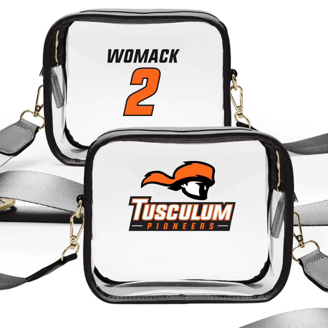 Tusculum University Baseball Black Clear Stadium Bag - #2 Cutter Womack