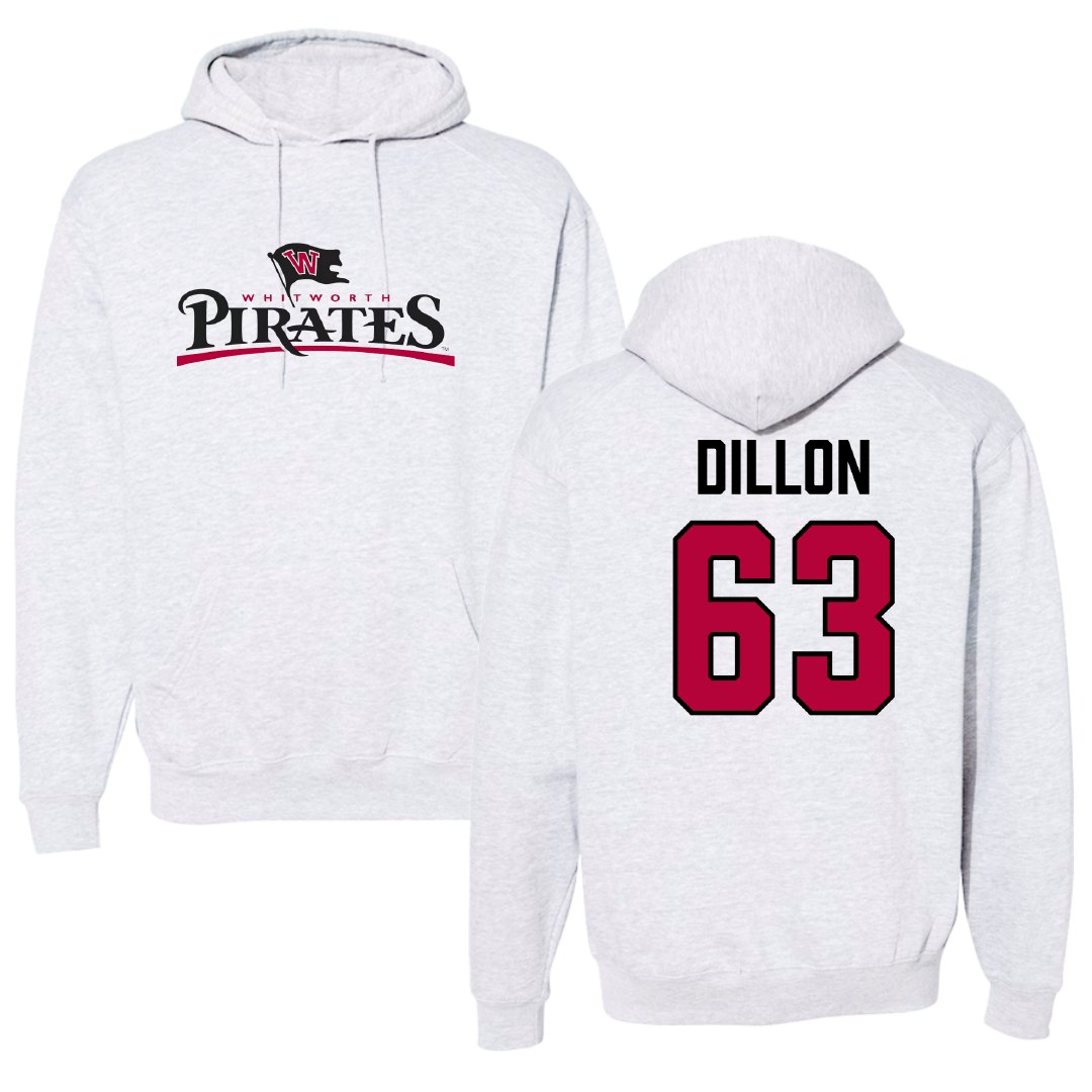 Whitworth University Football Gray Hoodie - #63 Kyle Dillon