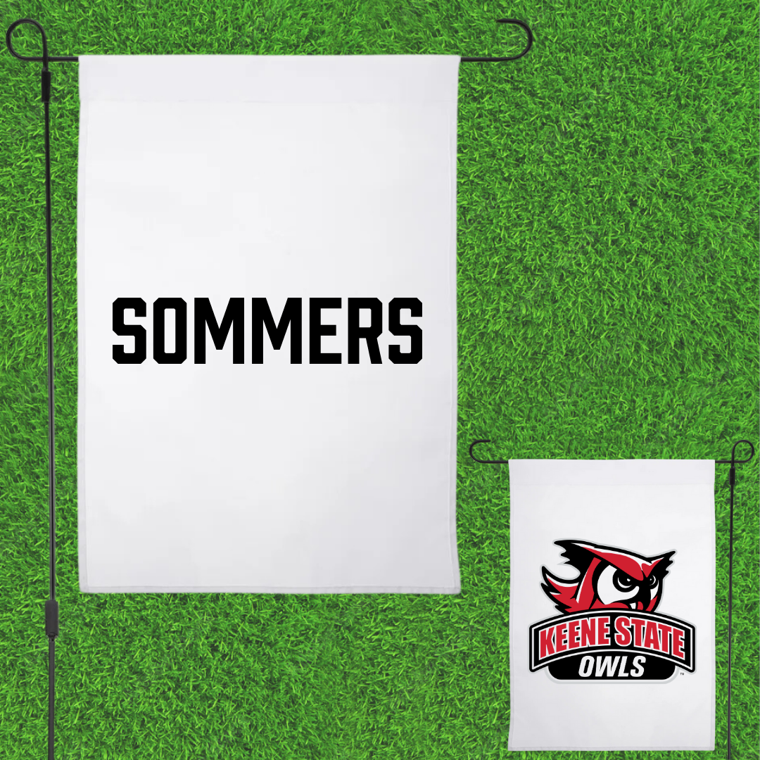 Keene State College Baseball White Garden Flag - Logan Sommers
