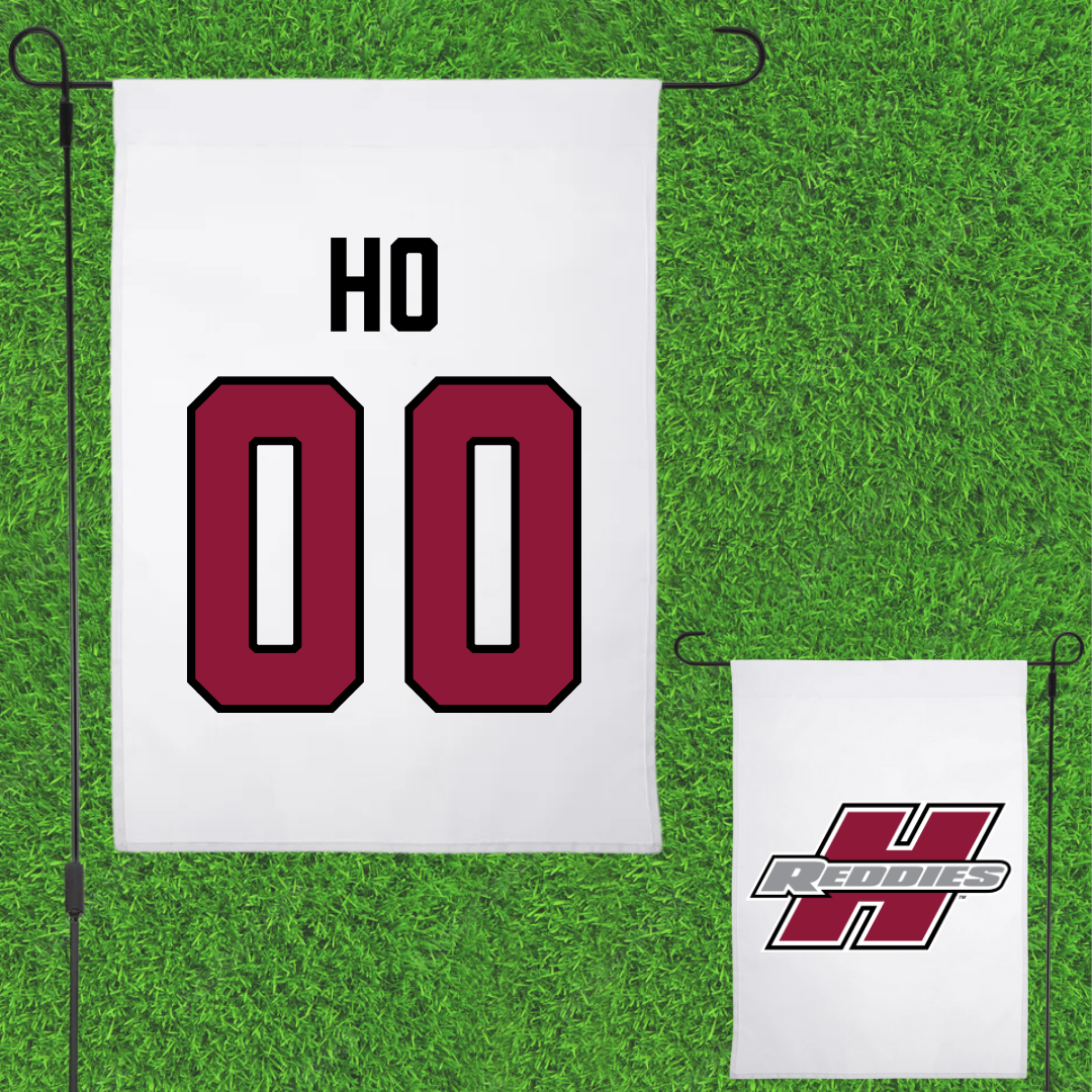 Henderson State University Football White Garden Flag - #00 David Ho